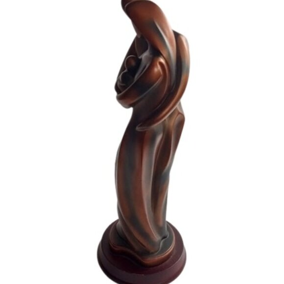 Herco Gifts Family Man Woman Baby Statue Heavy Resin Copper Bronze 12" - Picture 6 of 9